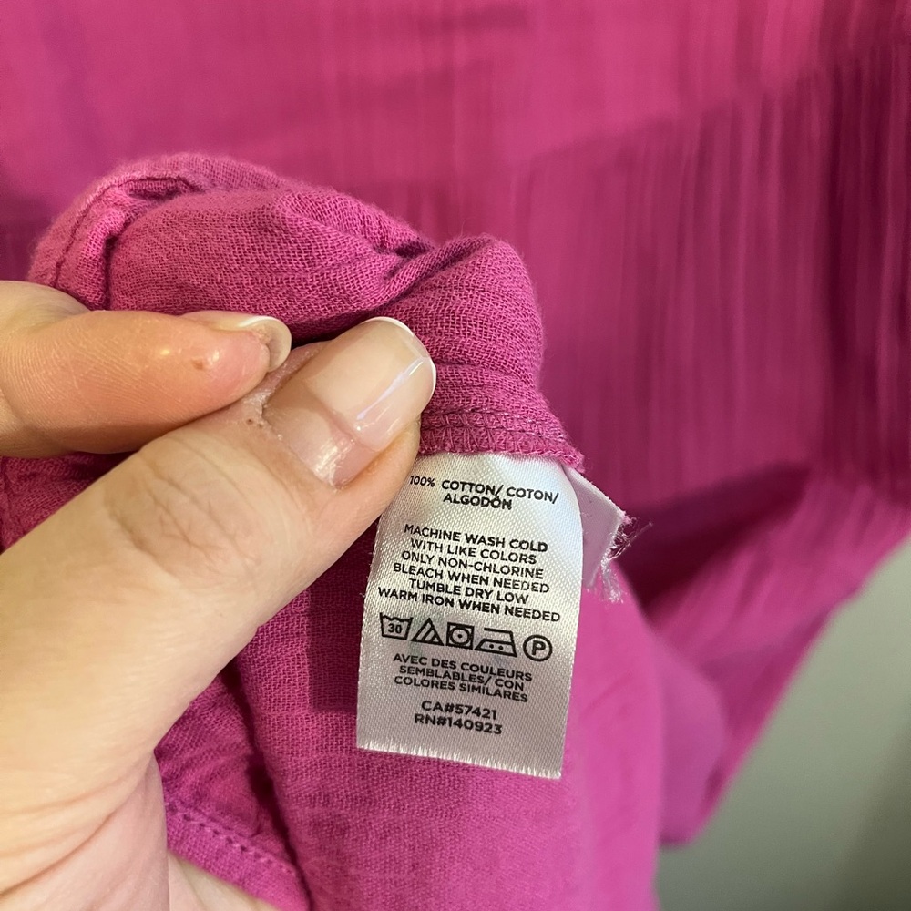 LOFT Bright Fuchsia Tiered Midi Dress - Picture 7 of 7